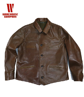 WAREHOUSE ウエアハウス ホースハイド|ショート丈|レザーカーコート『SHORT TYPE LEATHER CAR CORT』【アメカジ・ワーク】2169
