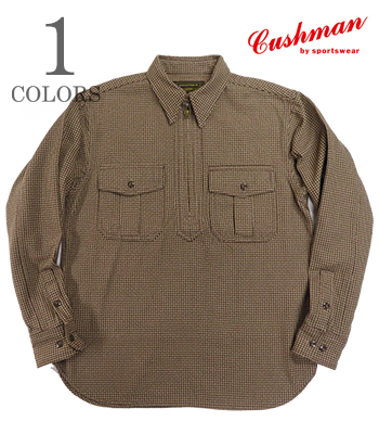 CUSHMAN HOUND TOOTH HALF ZIP WORK SHIRTS