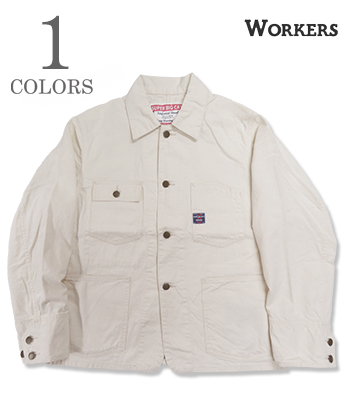 SUPER BIG CAT Railroad Jacket, 10 oz White Denim