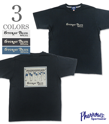 PHERROW'S フェローズ 半袖|プリントTシャツ『STORMY BLUE MFG.CO. SST