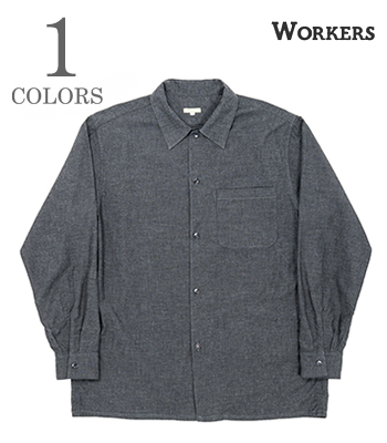 Open Collar Shirt, Smoky Chambray