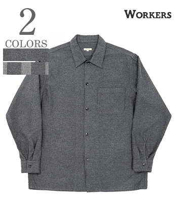 Open Collar Shirt, Cotton Wool Flannel