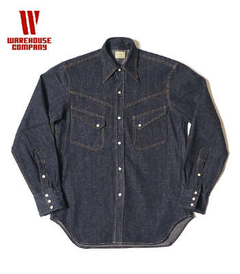 WAREHUSE LONG HORN TYPE DENIM WESTERN SHIRT