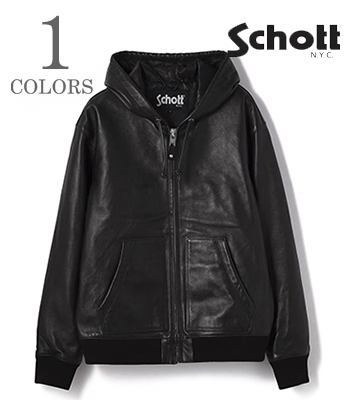 廃番 Schott ショット シープレザー|フルジップパーカ|782-3950080『SHEEP LEATHER FULLZIP PARKA』【アメカジ・モーターサイクル】3111054