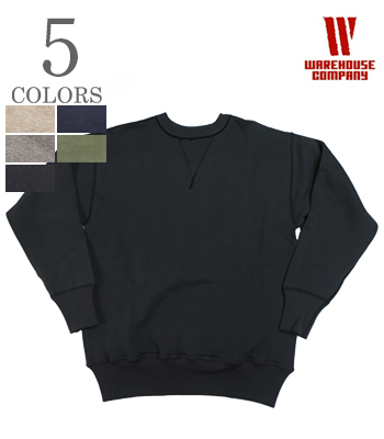 WAREHOUSE ウエアハウス 裏起毛|丸胴|セットインスリーブ|スウェット『SET IN FLAT SEEM SWEAT PLAIN』【アメカジ・カレッジ】401-PLAIN