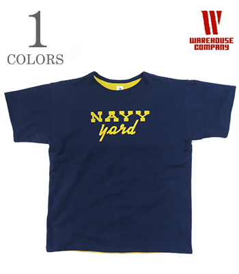 WAREHOUSE x ORGAN ウエアハウス 別注|リバーシブル|プリントTEE『U.S.NAVY REVERSIBLE TEE NAVY Yard』【アメカジ・ミリタリー】4101-NAVY