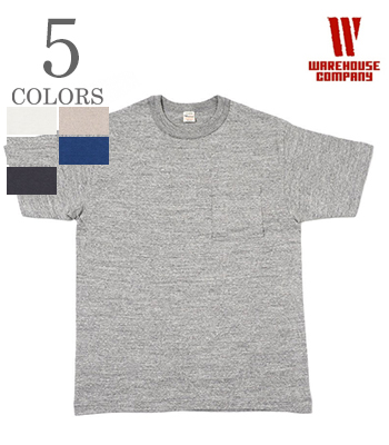 WAREHOUSE ウエアハウス 半袖|無地|粗挽きスラブ糸|シャドーボーダー|POCKET TEE『ポケットTEE』【アメカジ・カレッジ】4601-P