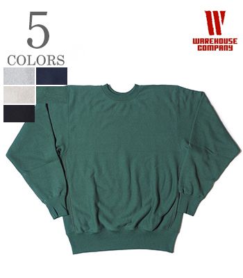 WAREHOUSE ウエアハウス リバーススタイル専用吊り裏起毛|セットインスリーブ|リバース切り替え|スウェット『REVERSE SWEAT』【アメカジ・カレッジ】483-PLAIN