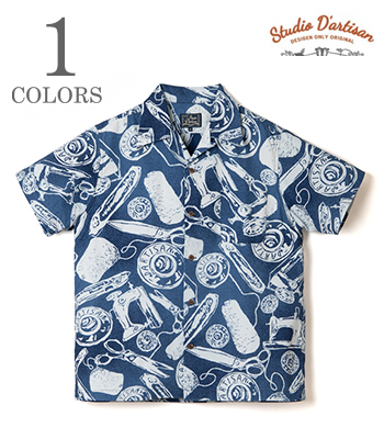 INDIGO 抜染 Aloha Shirt