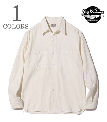 BUZZ RICKSON'S WHITE CHAMBRAY WORK SHIRT