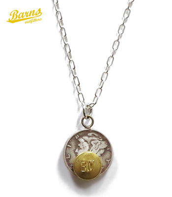 Button Works Mercury Dime Coin Necklace-Brass