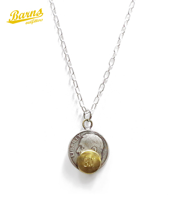 BARNS Roosevelt Dime Coin Necklace-Brass