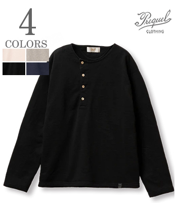 PREQUEL プリクエル 長袖|ヘンリーネック|スウェット『Henley Sweatshirt』【アメカジ・カレッジ】C1011