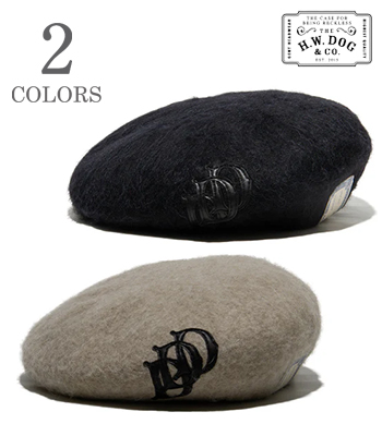 LEATHER WAPPEN FLUFFY BERET