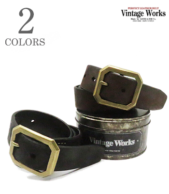 Vintage Works ヴィンテージワークス 真鍮バックル|7ホール『ハンドメイドレザーベルト』【アメカジ・ベルト】DH5684