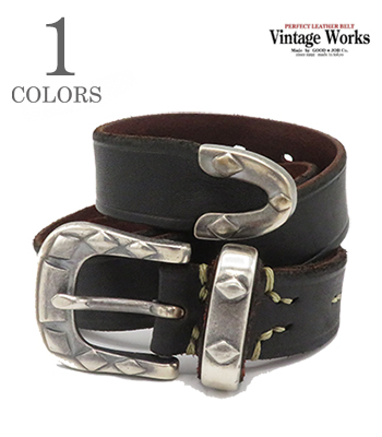 ヴィンテージワークス　ベルト　DH5740 Vintage Works ヴィンテージワークス 茶芯|厚銀メッキ真鍮バックル|5