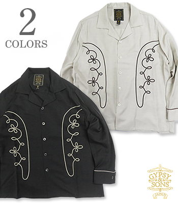GYPSY＆SONS ジプシーアンドサンズ 長袖|リネン混|刺繍|ロデオシャツ『EMBROID RODEO SHIRTS』【アメカジ・モーターサイクル】GS2629921