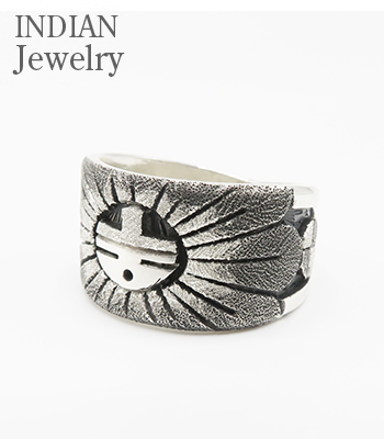 Hopi Overlay Silver Ring Ronald Wadsworth