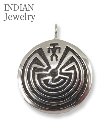 Hopi Overlay Silver Pendant Moody Lomayaktewa