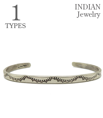 Navajo Stampede Silver Bangle Elaine Tahe