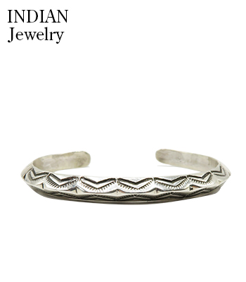 Navajo Stamped Silver Triangle Bangle Kevin Ramone