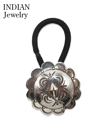 Navajo Stampede Silver Concho Hair Tie