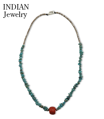 INDIAN JEWELRY サントドミンゴ族|ヒシビーズ|コーラル|ターコイズ