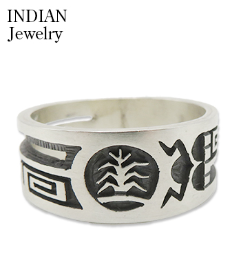 Hopi Overlay Silver Ring Lucion Koinva