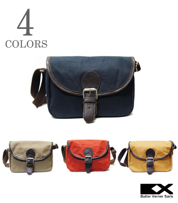 Butler Verner Sails バトラーバーナーセイルズ Made in JAPAN|パラフィン|レザー|10号帆布|ショルダーヴバッグ『パラフィンミニショルダーバッグ』【アメカジ・バッグ】JA-1478
