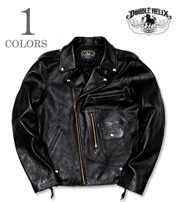 DOUBLE HELIX ダブルヘリックス 茶芯|ホースハイド|ダブルライダースジャケット『Innovator』【アメカジ・ワーク】RC0901
