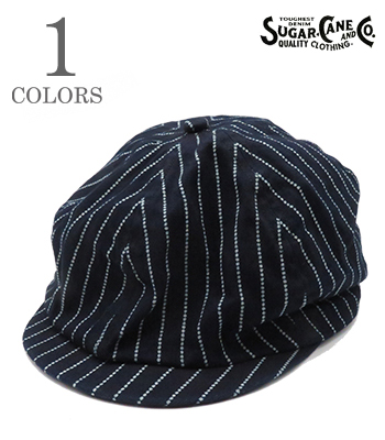 SUGAR CANE シュガーケーン 9oz.ウォバッシュストライプ|アップルジャック『9oz. WABASH STRIPE APPLEJACK CAP』【アメカジ・ワーク】SC02070