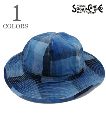 SUGAR CANE 10oz. INDIGO GRADATION CHECK WORK HAT
