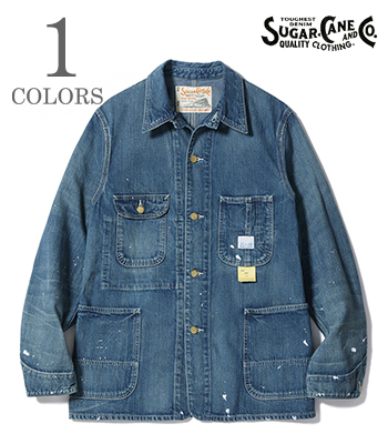 11oz. BLUE DENIM WORK COAT AGED MODEL