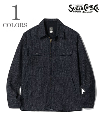 10.5oz. INDIGO JACQUARD ZIP SHIRT