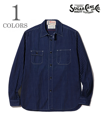 SUGAR CANE FICTION ROMANCE シュガーケーン 長袖|ウォバッシュストライプ|ワークシャツ『8.5oz. WABASH STRIPE WORK SHIRT』【アメカジ・ワーク】SC25551