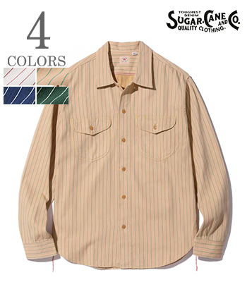 SUGAR CANE シュガーケーン 長袖|コークストライプ|ワークシャツ『COKE STRIPE WORK SHIRT』【アメカジ・ワーク】SC28652