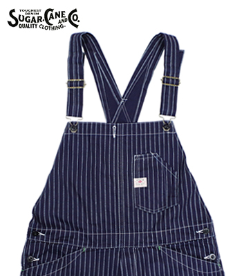 SUGAR CANE 9oz. WABASH STRIPE OVERALLS