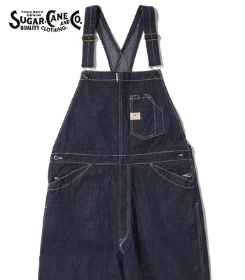 SUGAR CANE 11oz. BLUE DENIM OVERALLS