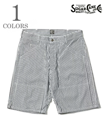 6oz. INDIGO STRIPE DOUBLE KNEE SHORTS