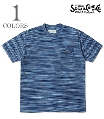 INDIGO BORDER POCKET T-SHIRT