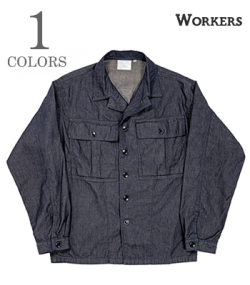 M-43 Shirt Jacket, 6 oz Brown Back Denim