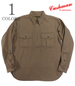 CUSHMAN HOUND TOOTH HALF ZIP WORK SHIRTS