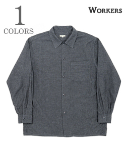 Open Collar Shirt, Smoky Chambray