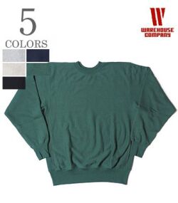 WAREHOUSE ウエアハウス リバーススタイル専用吊り裏起毛|セットインスリーブ|リバース切り替え|スウェット『REVERSE SWEAT』【アメカジ・カレッジ】483-PLAIN