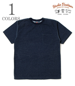 吊り編みインディゴTシャツ