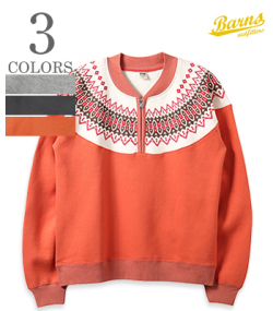 COZUN Half Zip Snowflake Patterned Sweat