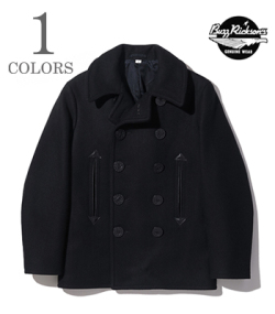 BUZZ RICKSON'S WILLIAM GIBSON COLLECTION 36oz. WOOL MELTON BLACK P-COAT