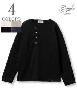 PREQUEL プリクエル 長袖|ヘンリーネック|スウェット『Henley Sweatshirt』【アメカジ・カレッジ】C1011