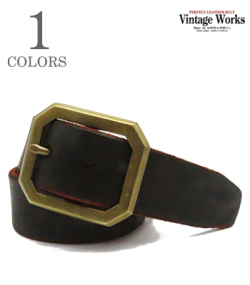 Vintage Works ヴィンテージワークス CHASHIN|真鍮バックル|7ホール『ハンドメイドレザーベルト 茶芯』【アメカジ・ベルト】DH5684C