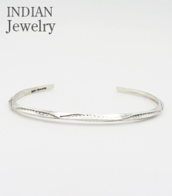 NAVAJO STAMPED SILVER BANGLE